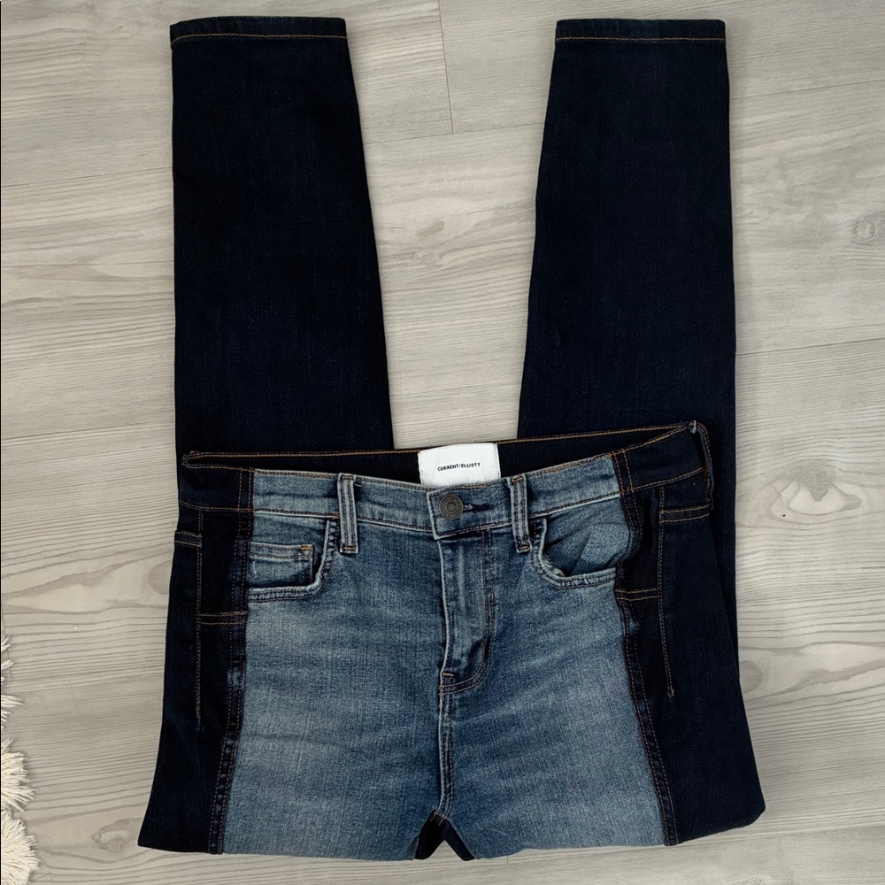 NWOT Current/Elliott Size 27 2-Tone Cigarette Jeans